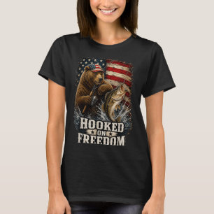 Süchtig nach Freiheit patriotischer Bär Angel Angl T-Shirt