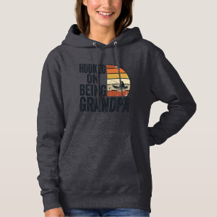 Süchtig Nach Großvater Angeln Retro Vektor Design Hoodie
