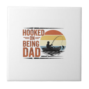 Süchtig Nach Sein Dad Vintage Fishing Shirt Design Fliese