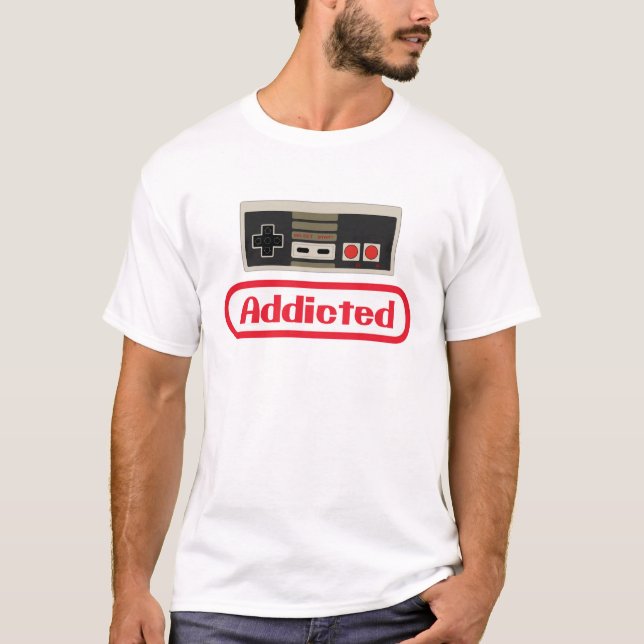 Süchtiger Gamer T-Shirt (Vorderseite)