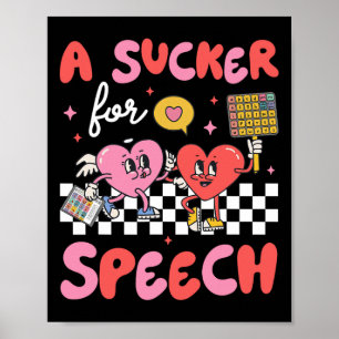 Süchtiger nach Sprachtherapie Slp Herz Liebender V Poster