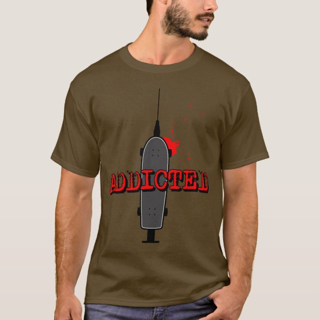 süchtiges Schwarzes T-Shirt (Vorderseite)