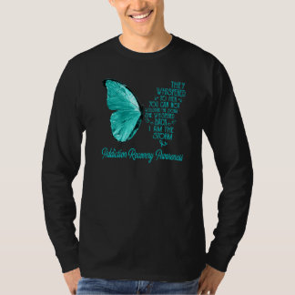 Suchtsanierungs-Bewusstseins-Schleife Schmetterlin T-Shirt