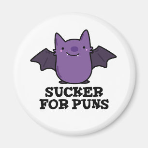 Sucker for Puns Funny Baby Bat Puff Magnet