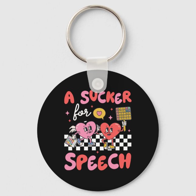 Sucker for Speech Therapy Schlampe Herzliebe Valen Schlüsselanhänger (Vorderseite)