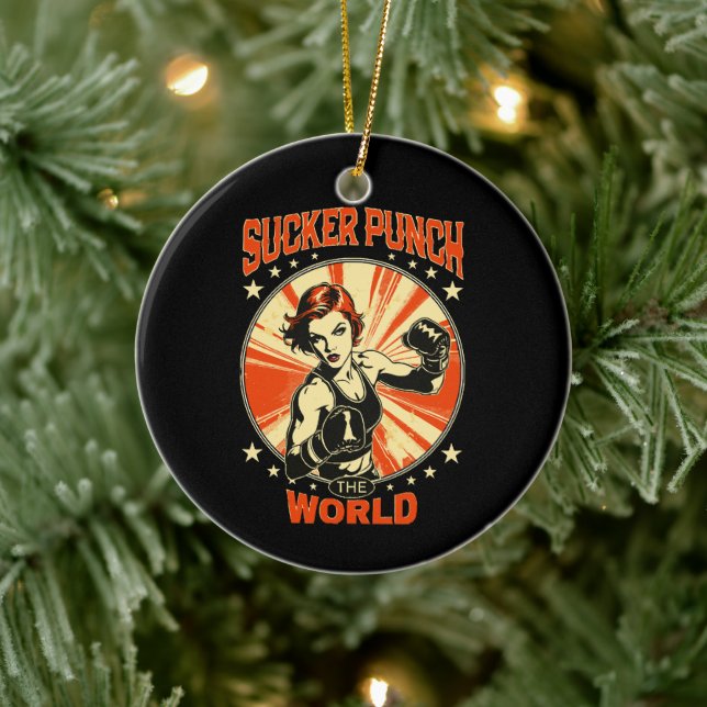 Sucker Punch der Welt Keramik Ornament (Baum)
