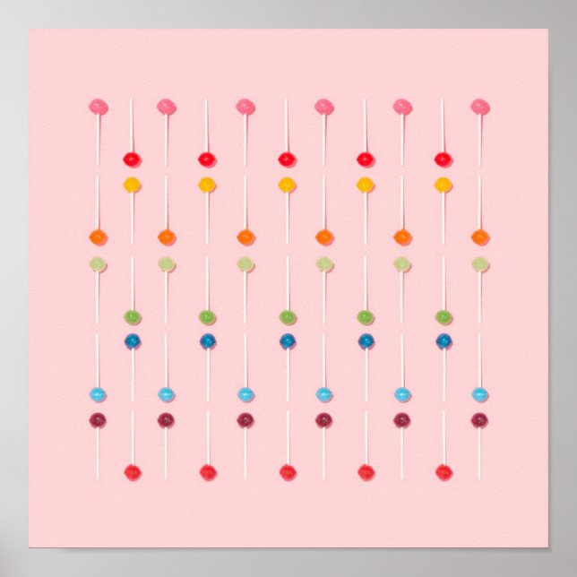 Suckers Lollypop Candy Rainbow Poster (Vorne)