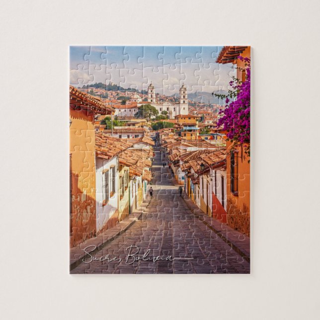 Sucre Bolivia Travel Watercolor Puzzle (Vertikal)