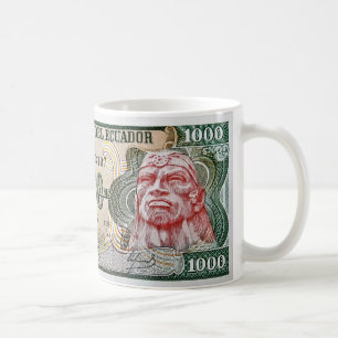 Sucre Ecuadors 1000 Ruminahui Banknoten-Tasse Kaffeetasse