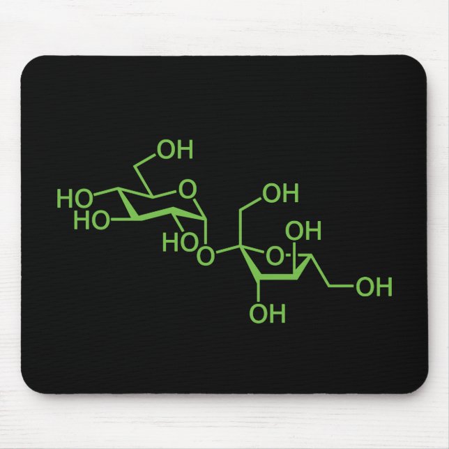 Sucrose Zucker Molekül Chemisches Diagramm Mousepad (Vorne)
