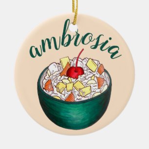 Süd Ambrosia Coconut Marshmallow Fruchtsalat Keramik Ornament