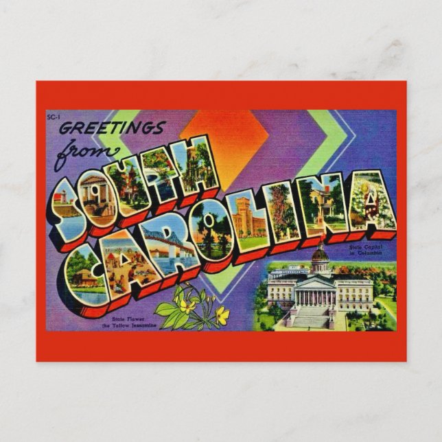 Süd-Carolina Grußpostkarte Postkarte (Vorderseite)