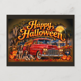 Süd-Carolina-Halloween-Hound Dogs 1950er Jahre LKW Feiertagspostkarte