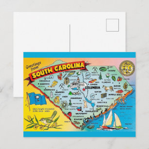 Süd-Carolina Retro-Postkarte Postkarte