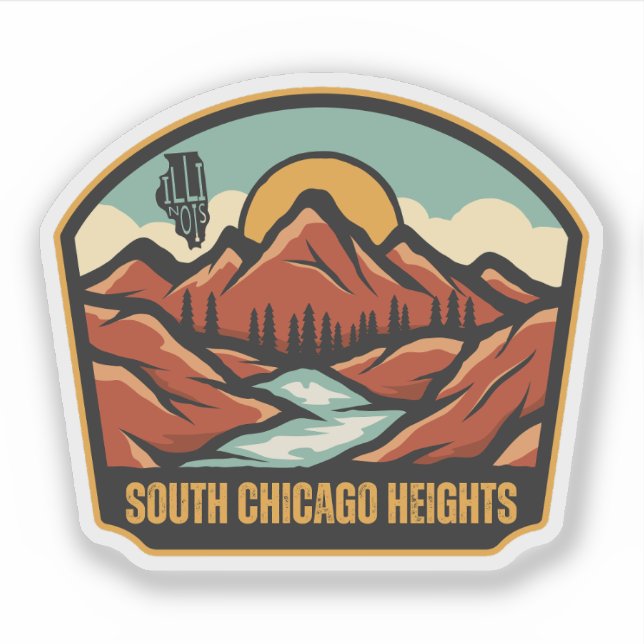 Süd-Chicago Heights, Illinois Aufkleber (Vorderseite)