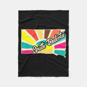 Süd-Dakota-Stolz Retro-Staatsdesign-Kartenkunst Fleecedecke