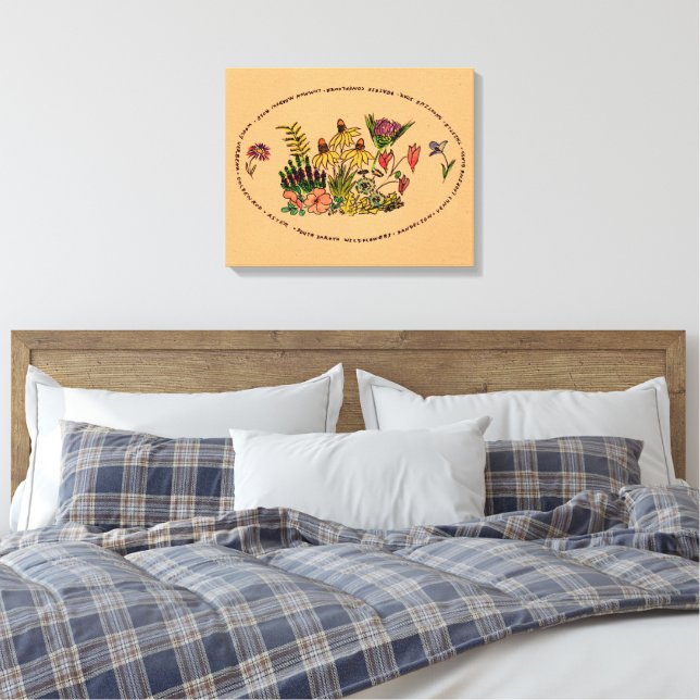 Süd-Dakota-Wildblumen Leinwanddruck (Insitu (Schlafzimmer))