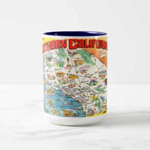 Süd-Kalifornien-Karten-Tasse Zweifarbige Tasse