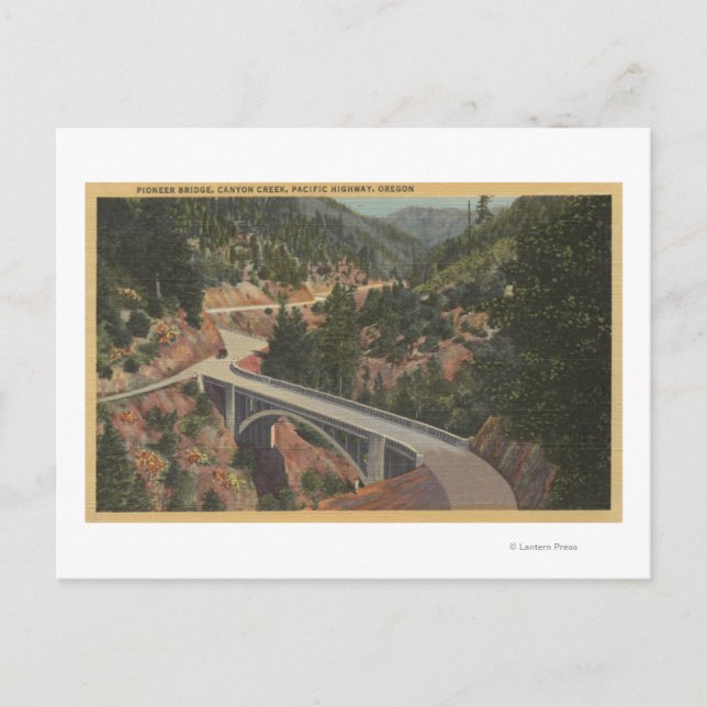 Süd-Oregon - Pioneer-Brücke, Canyon Creek Postkarte (Vorderseite)