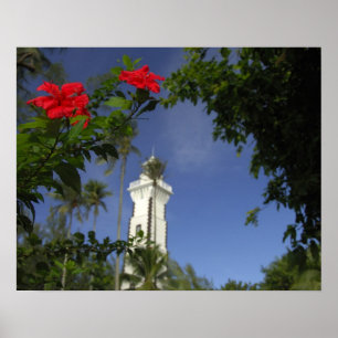 Süd-Pazifik, Französisch-Polynesien, Tahiti. Hibis Poster