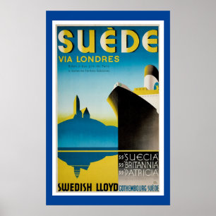 Süd-Schweden Vintage Werbeanzeigen Poster