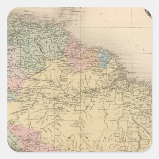 Süd- und Nordamerika Quadratischer Aufkleber (Vorderseite)