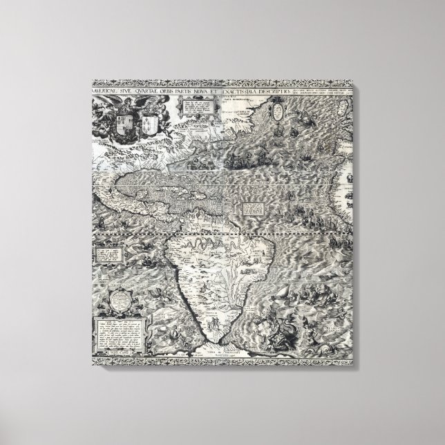 Süd- und Teil Nordamerikas - Panorama Leinwanddruck (Vorderseite)