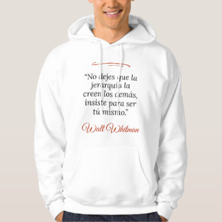 Sudadera blanca encapuchada unise, frases poéticas hoodie