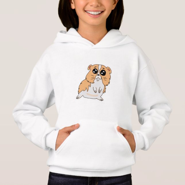 Sudadera blanca niña diseño hamster hoodie (Vorderseite)