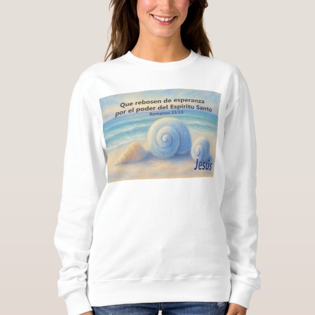 Sudadera caracolas de Mar con Versículo Romanos Sweatshirt (Vorderseite)