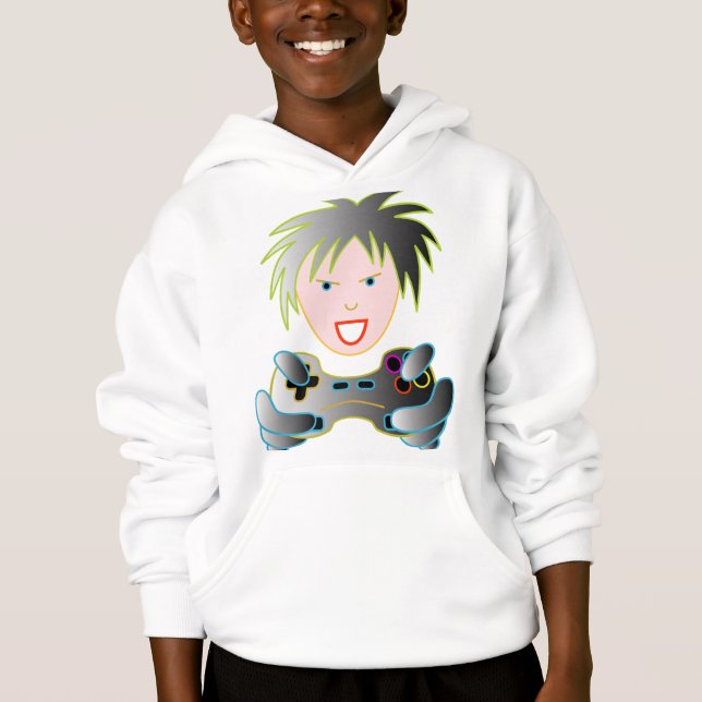 Sudadera Chico Jugando Videojuegos Hoodie (Vorderseite)