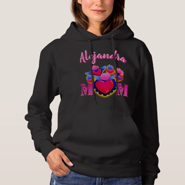 Sudadera Corazones de MOM editable nombre Hoodie (Vorderseite)