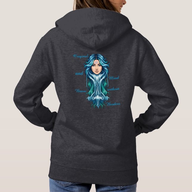Sudadera Lady Acuario – Misterio y energía zodiaca Hoodie (Rückseite)