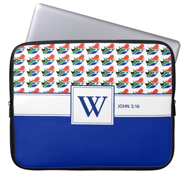 SÜDAFRICA-Bibel Monogramm Christliches Notebook Laptopschutzhülle (Vorderseite)
