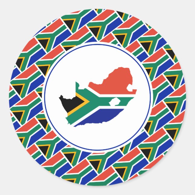 SÜDAFRICA FLAG African Map Stilvolles Patriotic Runder Aufkleber (Vorderseite)