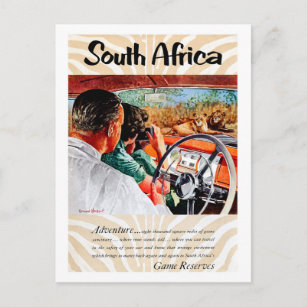 Südafrika, Abenteuer vom Auto, Fahren, Vintag Postkarte