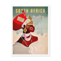 Südafrika, afrikanische Frau, Vintage-Flugreise