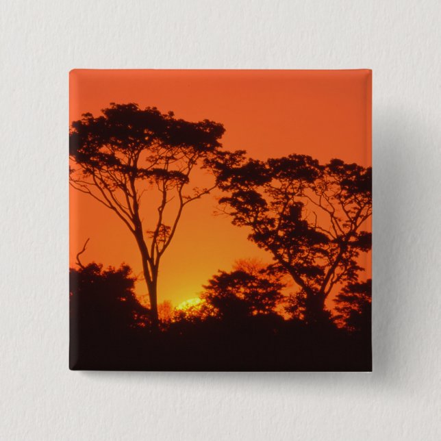 Südafrika.  afrikanischer Sonnenuntergang Button (Vorderseite)