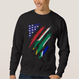 Südafrika Amerikanische Gewachsene Flagge USA Patr Sweatshirt
