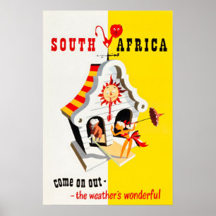Südafrika Art African Print Reiseplakat  Poster