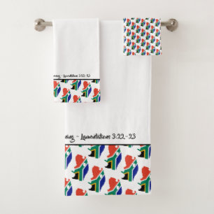SÜDAFRIKA - Christliche Schrift Badhandtuch Set