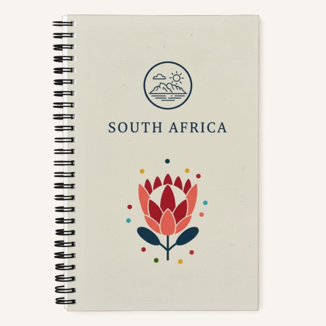 Südafrika-Erbe- und Protea-Fotojournal Notizbuch (Vorderseite)