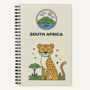 Südafrika-Erbe- und Savannen-Gepard-Foto Notizbuch