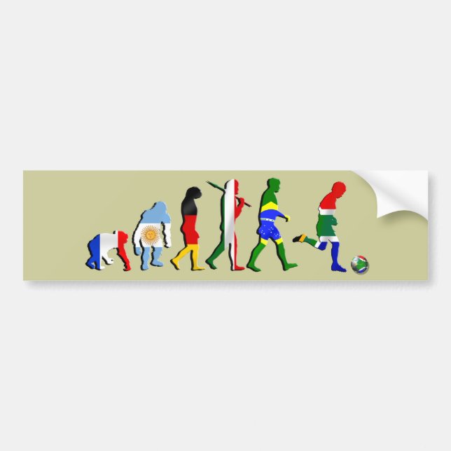 Südafrika-Evolution der Fußballfußballgeschenke Autoaufkleber (Vorne)
