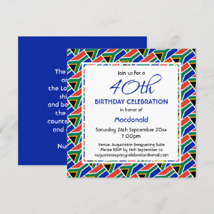 SÜDAFRIKA FLAG Custom Birthday Celebration Einladung
