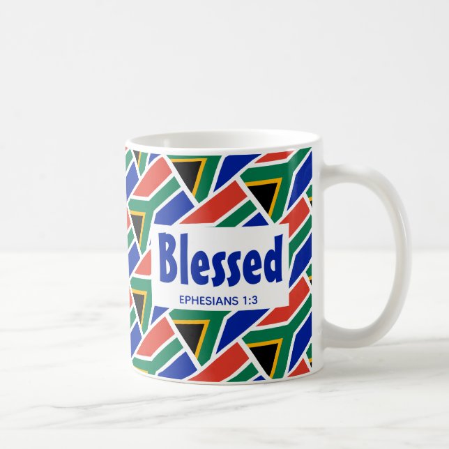 SÜDAFRIKA FLAG Custom Scripture BLESSEED African Kaffeetasse (Rechts)