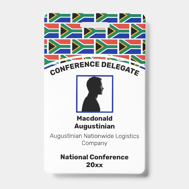 SÜDAFRIKA FLAG - Foto-ID Ausweis (Vorderseite)