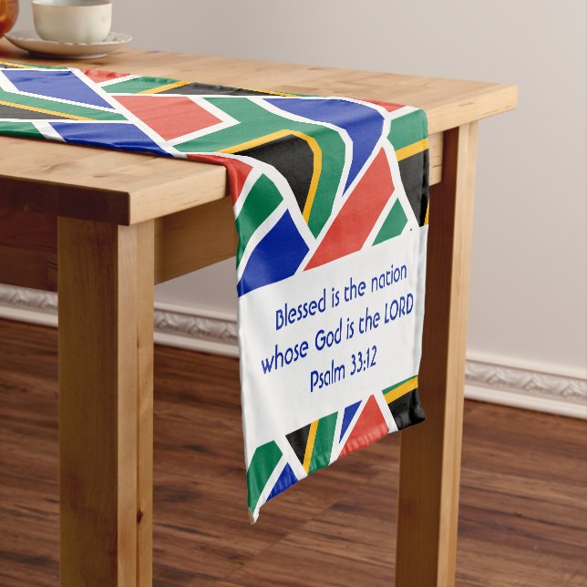 SÜDAFRIKA-Flag Geeignete Schrift Kurzer Tischläufer (Beispiel)
