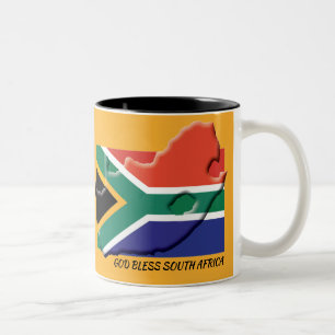 SÜDAFRIKA FLAG MAP PASSENDE, benutzerdefinierte Sc Zweifarbige Tasse