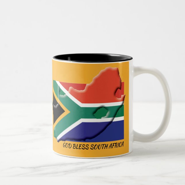 SÜDAFRIKA FLAG MAP PASSENDE, benutzerdefinierte Sc Zweifarbige Tasse (Rechts)